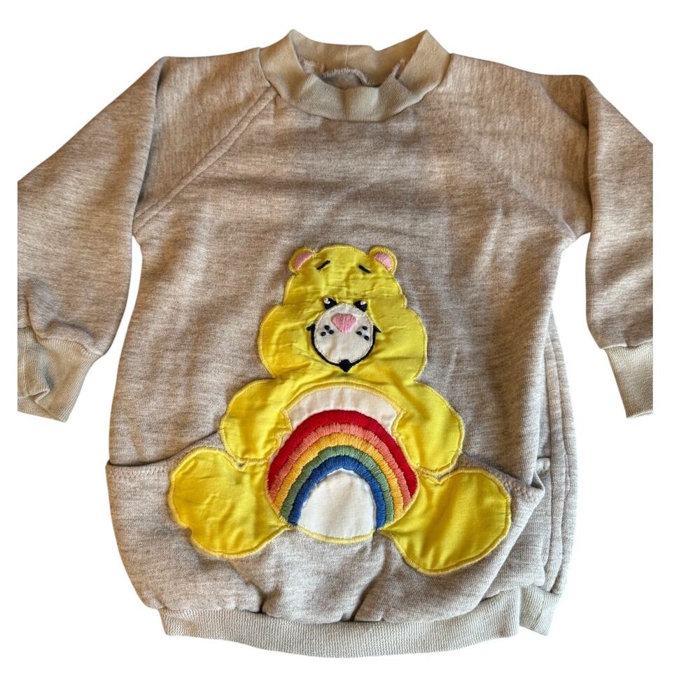 Vintage Care Bear Toddler Puffy Patch Embroidered Graphic Sweatshirt